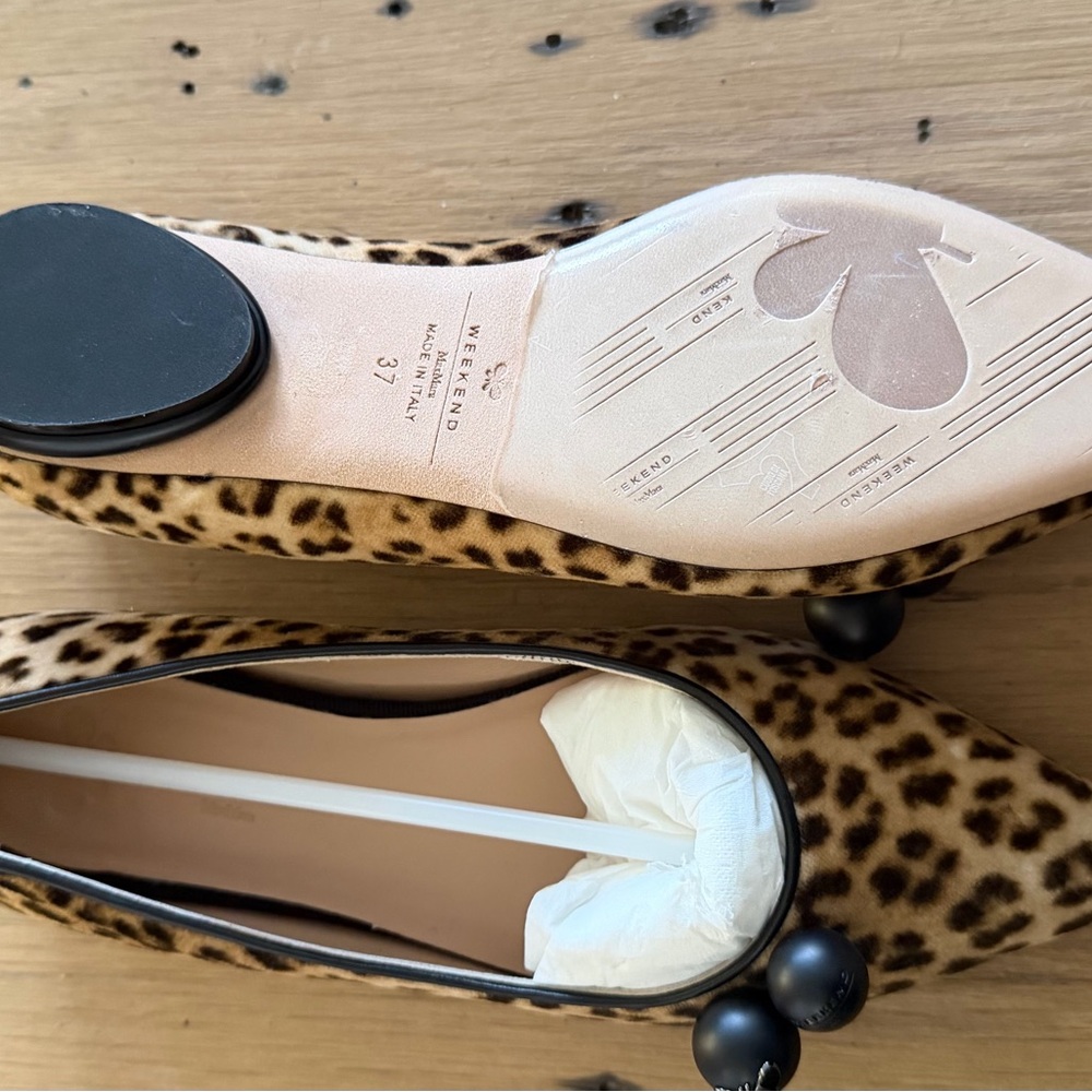 MaxMara Leopard Print Flats with Black Accents